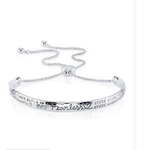 Unwritten “Fearless” Silver Inspirational Bracelet NWT